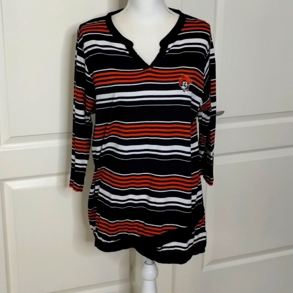 UG Apparel women's large GameDay OSU Cowboys striped top orange/black/white - Picture 1 of 10